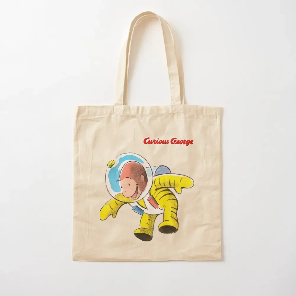 

Curious George Happy Astronaut Tote Bag tote bags aesthetic hand bag ladies Tote Bag