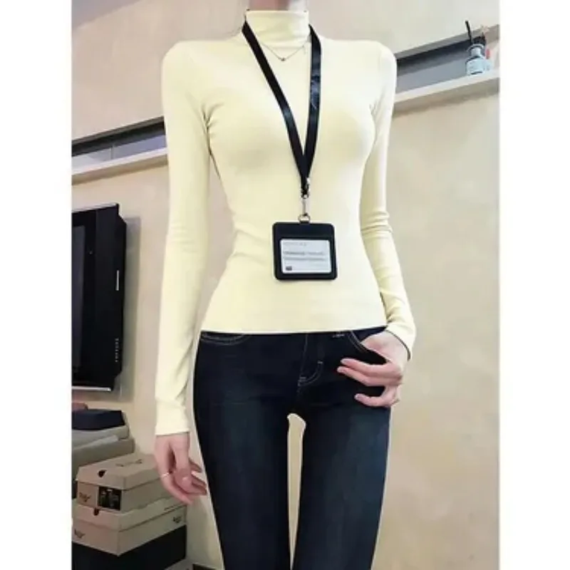 Women Slim Mock Neck Base Layer Top Spicy Style Inner Wear For Autumn And Winter - view 5