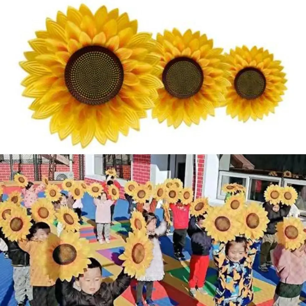 25cm/32cmひまわりダンス小道具 再利用可能 軽量 手持ち 花 不織布 ダンスパフォーマンス小道具