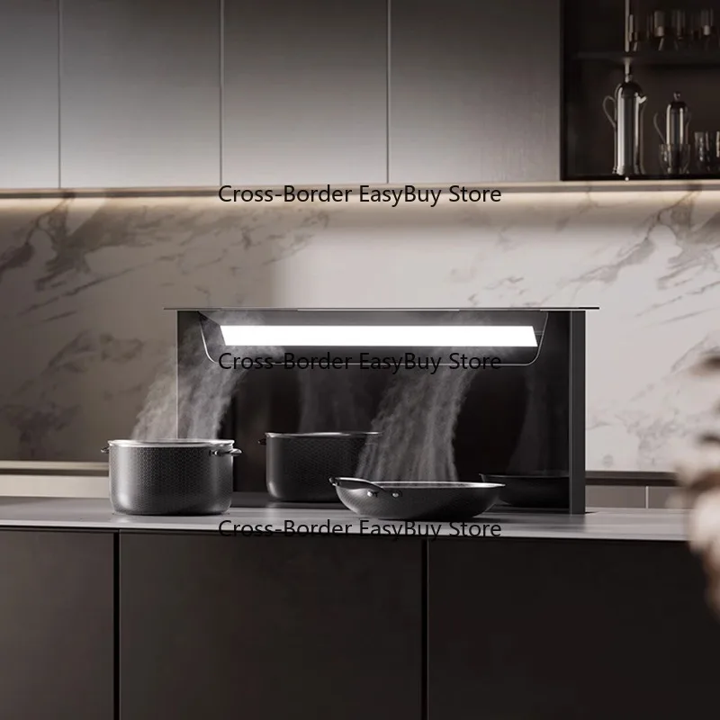 Internal circulation without flue, DC inverter, hidden countertop lift-type range hood