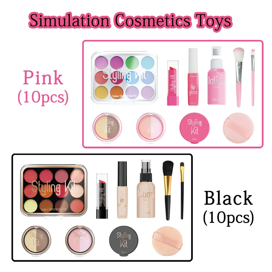 10 Pcs Simulation Girl Beauty Play Cosmetics Set