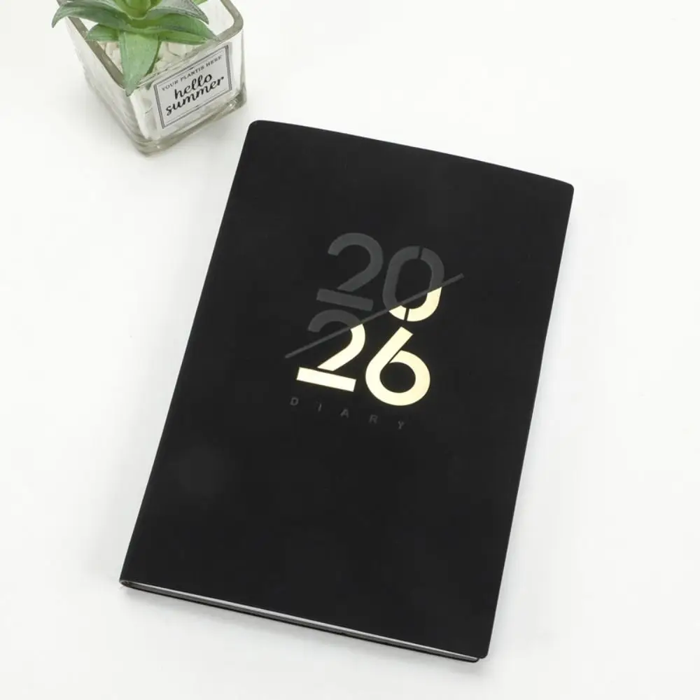 ภาษาอังกฤษ 2026 ตารางวางแผนแผ่นจดบันทึก 12 เดือนบุ๊คมาร์ค 365 วันประสิทธิภาพโน้ตบุ๊คทนต่อการสึกหรอที่เรียบง่ายรายการสิ่งที่ต้องทำโน้ตบุ๊ค