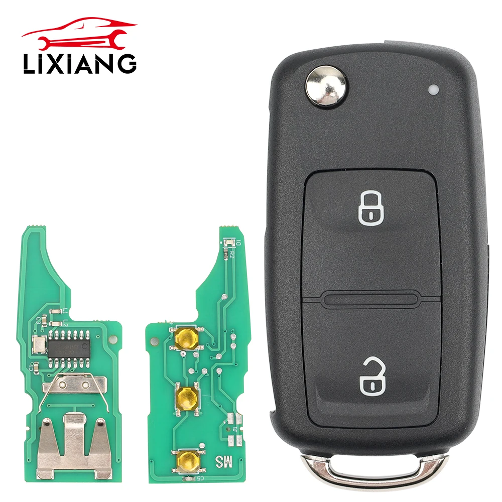 2 Pcs 5K0 837 202AD 433 ID48Chip 2/3 Button Remote Flip Key For VW Volkswagen Beetle Caddy Eos Golf Jetta Polo Scirocco Tiguan