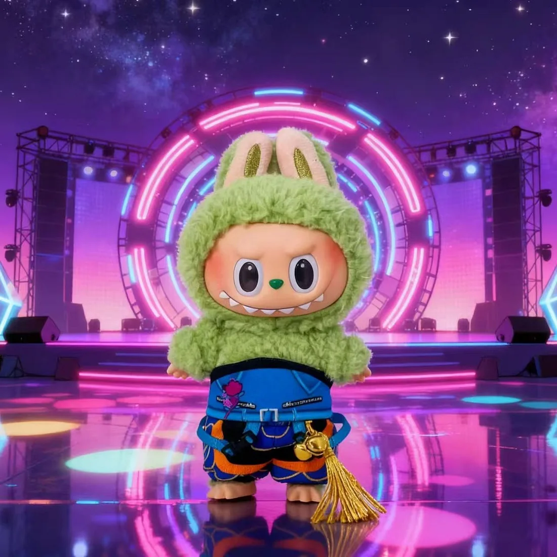 مجموعة ملابس الدمى الكرتونية من Labubu لخزانة الملابس القطيفة مقاس 17 سم لخزانة الملابس التنكرية من Labubu #3