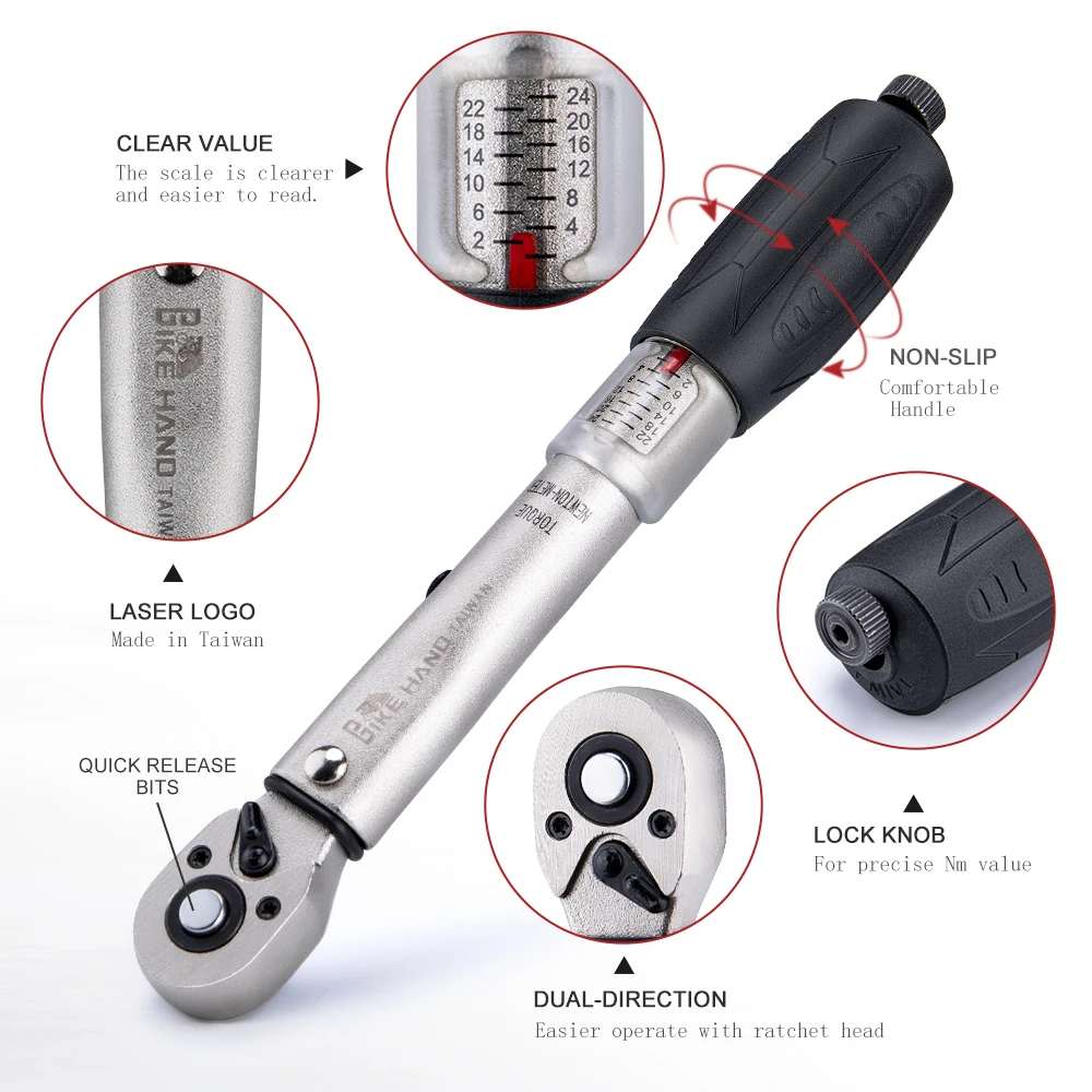 BIKEHAND Bicycle Repair Tools YC-617-2S Torque Wrench Hardware Combination Tools Mountain Bike Gear