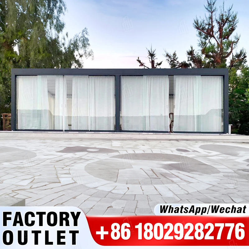 

Luxury Patio Waterproof Hardtop Gazebo Garden Pergola Aluminium Outdoor Louvered Roof Design