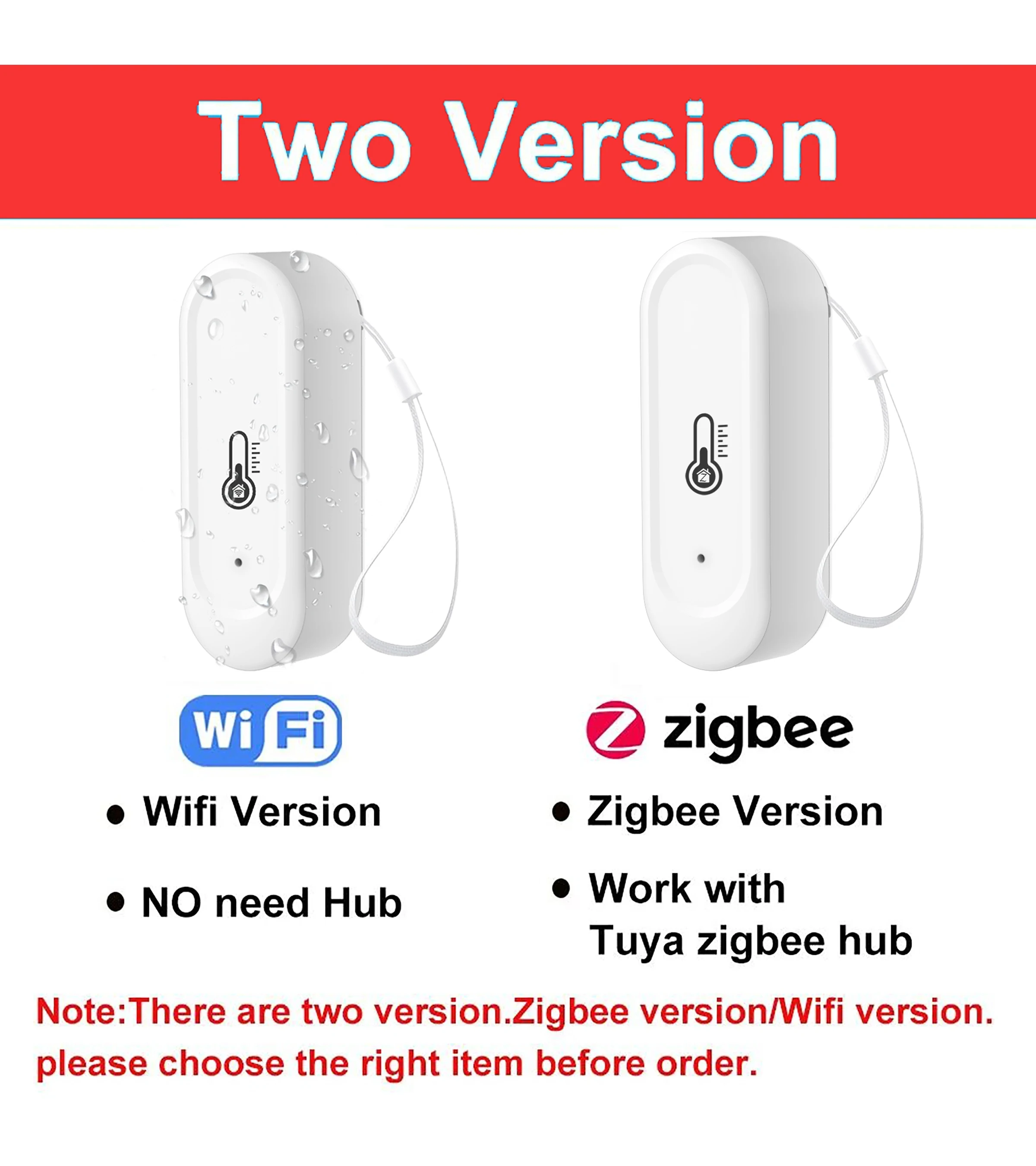 IP65 Zigbee or WiFi Temperature Humidity Sensor Waterproof Outdoor Hygrometer Thermometer Work With Tuya Alexa