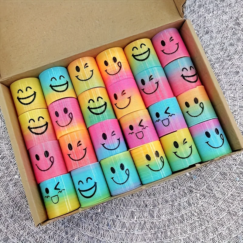 12/24/36 Stück Regenbogen-Spiralspielzeug Slinky Coil Fidget Toy Kindergeburtstag Party-Geschenk Geschenktüten-Füller Stressabbau-Spielzeug – Detail 5