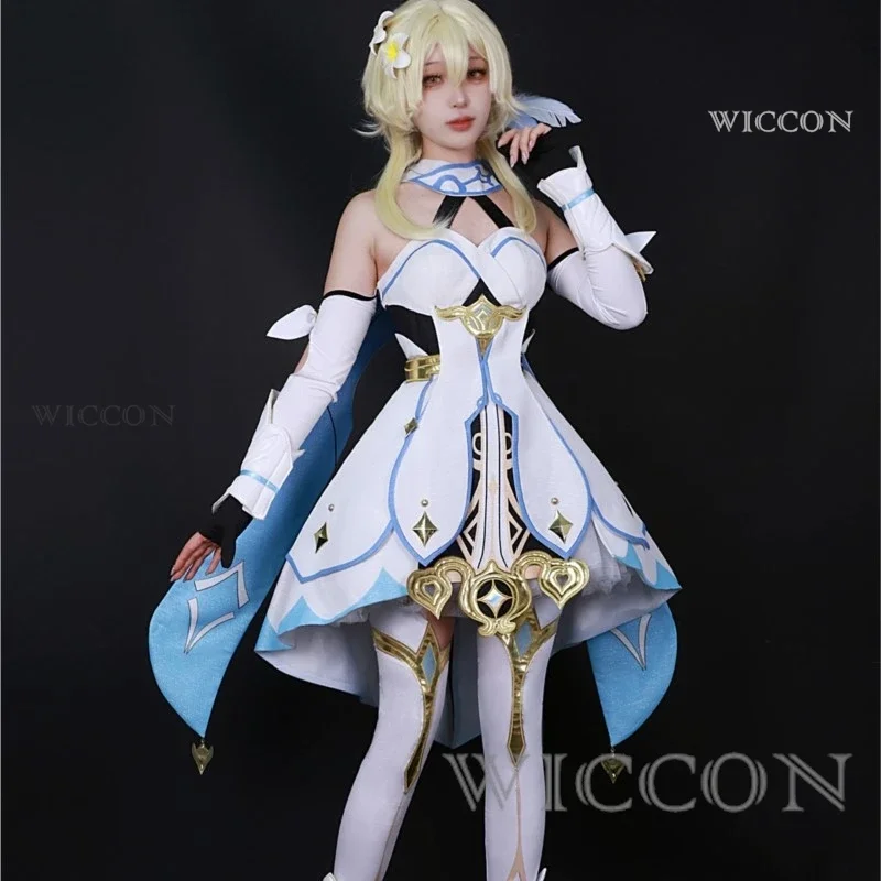 Traveler Lumine Cosplay Game Genshin Impact Cosplay Costume High Quality Genshin Impact Traveler Lumine Wig Shoe Suit Halloween