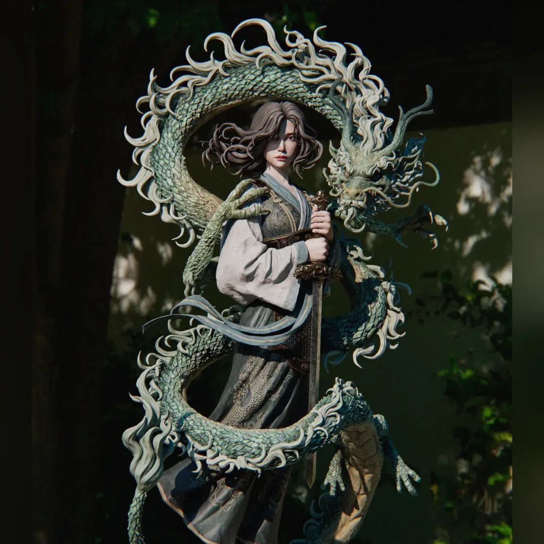 1/10 18cm 15cm Hua Mulan High-precision Model Parts for Resin White Mold Printing 3D Printing Unassembled Unpainted Craft