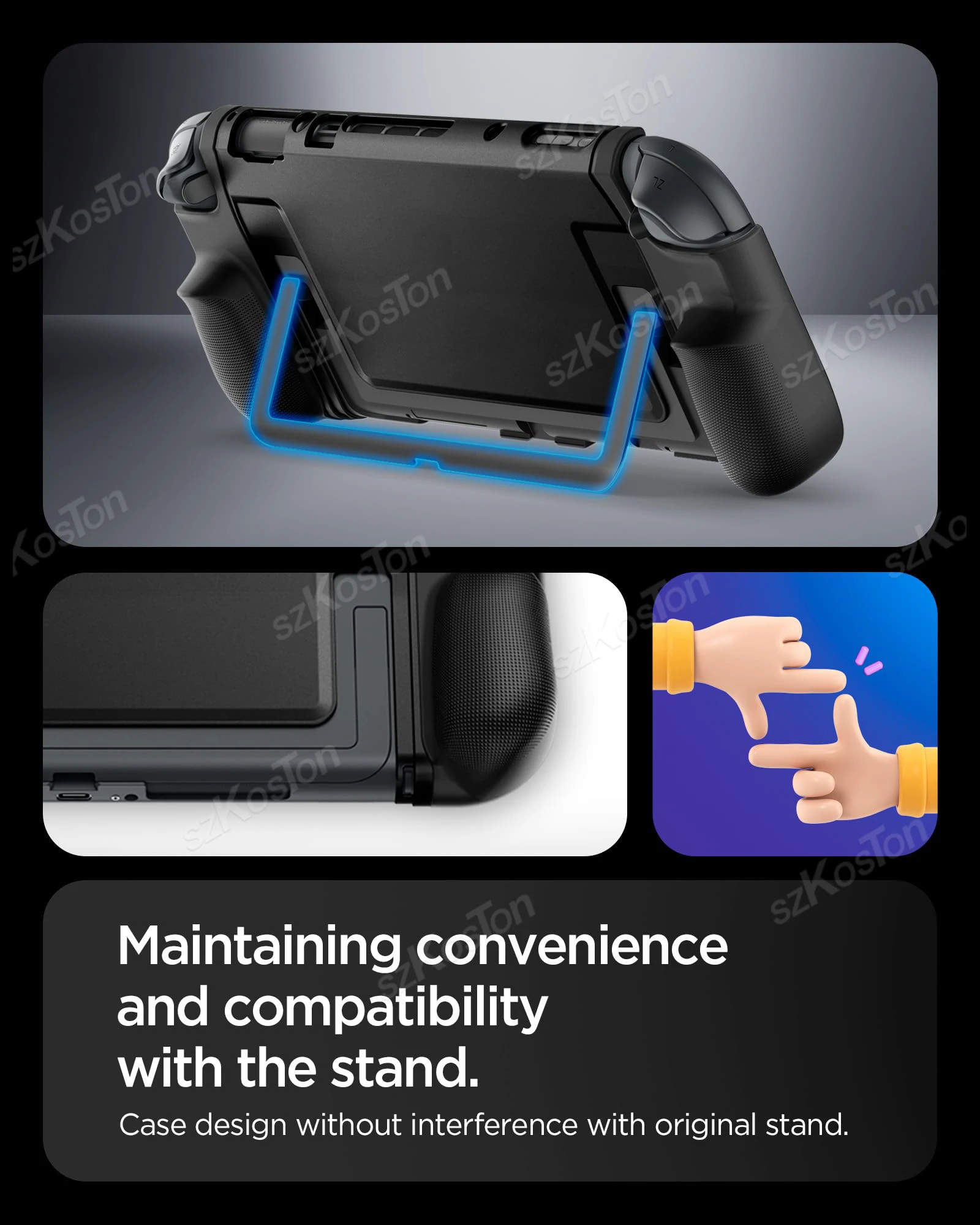 Etui ochronne na konsolę Switch 2 z uchwytem Antypoślizgowy ergonomiczny uchwyt TPU na akcesoria do gier Switch2 — zdjęcie produktu 2