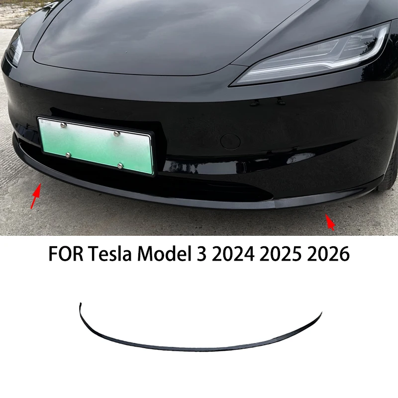 

Car accessories FIT FOR Tesla Model 3 2024 2025 2026 stainless steel Front Bumper Lip Cover Protect Molding Strip Trim