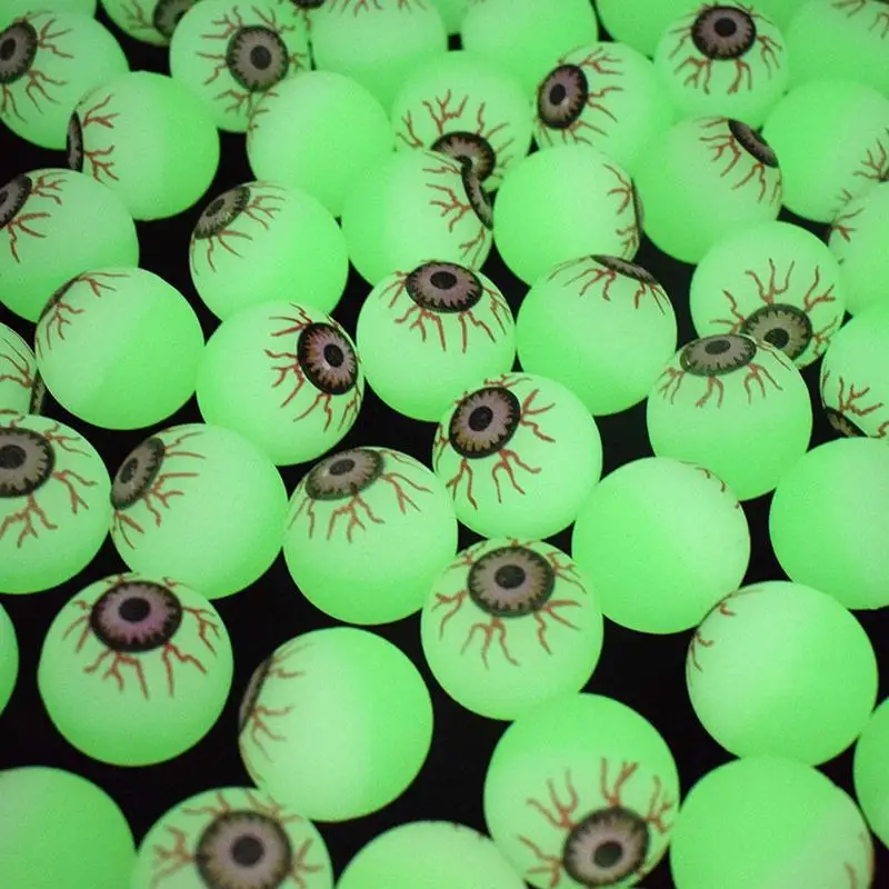 

30pcs Glow in The Dark Eyeball Bouncy Ball Halloween Scary Cosplay Prop Treat Bag Stuffers Light Up Eyeballs Party Decoration