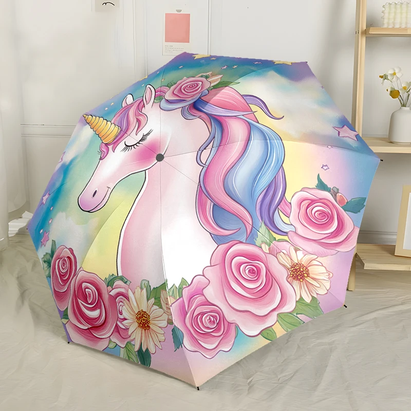 

Unicorn Automatic Umbrella, Compact Design with 8 Ribs, Foldable and Portable, Outdoor Leisure and Daily Use-ideal Gift
