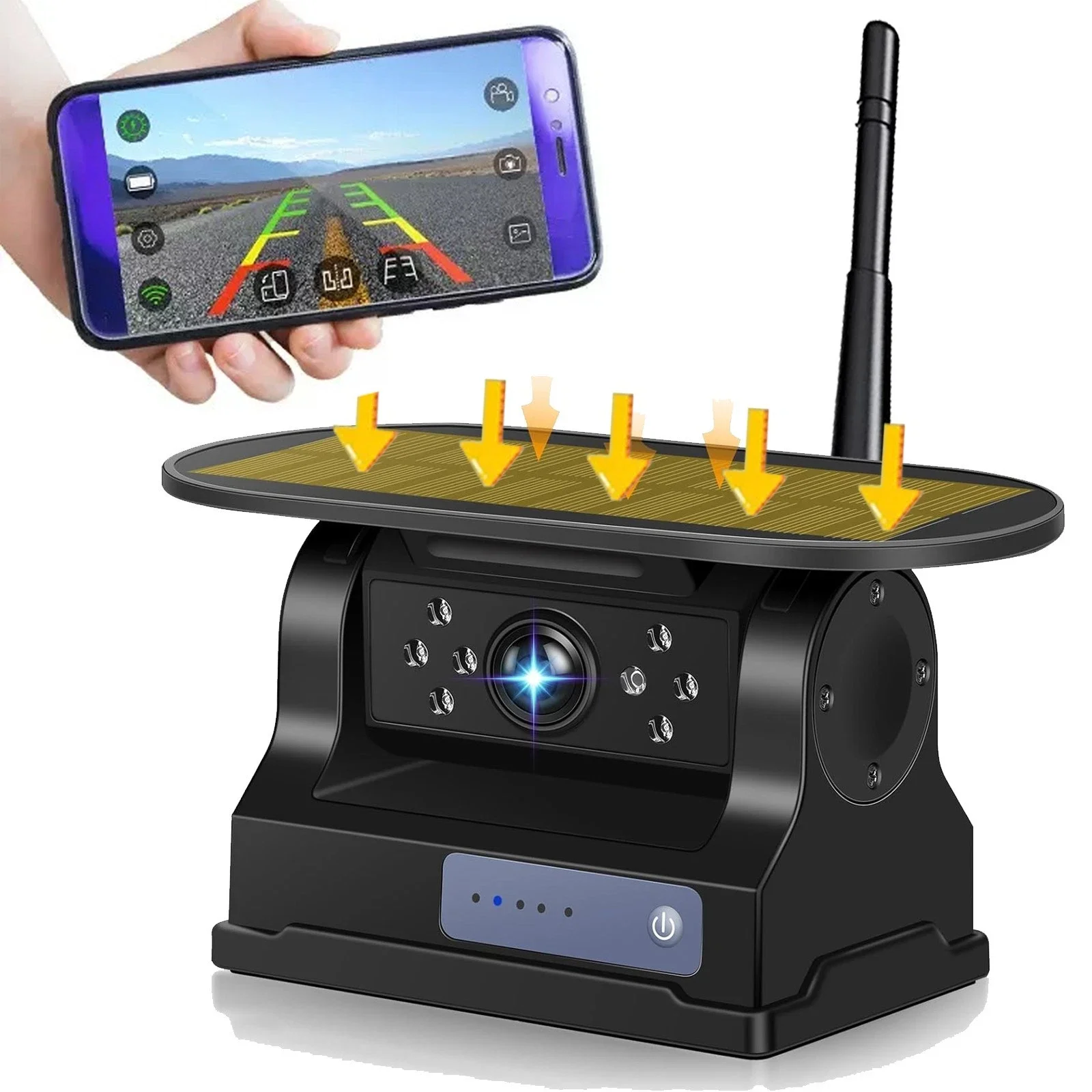 

Lastbus Magnetic Solar Record Wireless Backup Camera for iPhone Android RV Trailer Truck