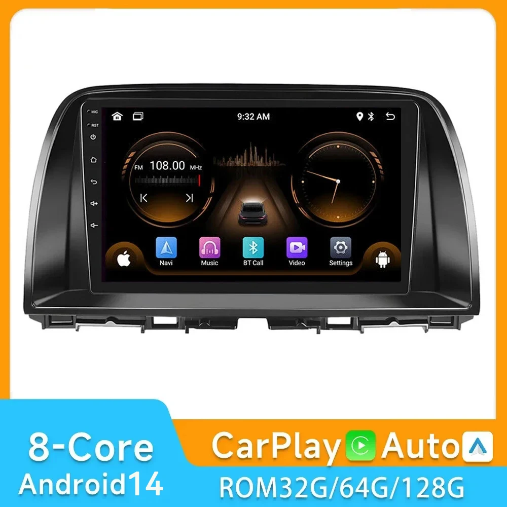 

For Mazda CX-5 CX5 2012 2013 -2015 2 Din Car Radio Autoradio Multimedia Video Player Navigation GPS Carplay Wifi DSP Android 14