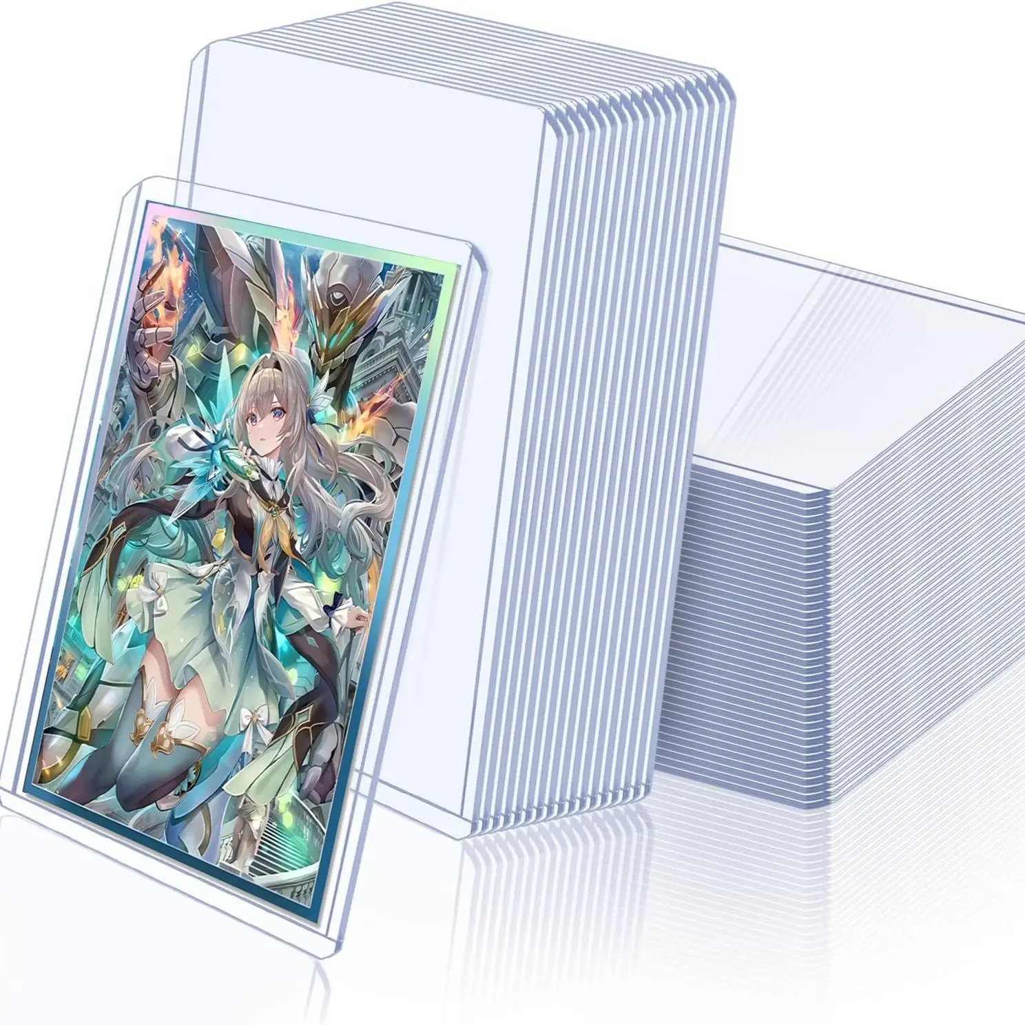 40pcs Hard Card Protective Cover, Durable Hard Plastic, Suitable for Baseball Cards, Game Cards, Basketball Cards