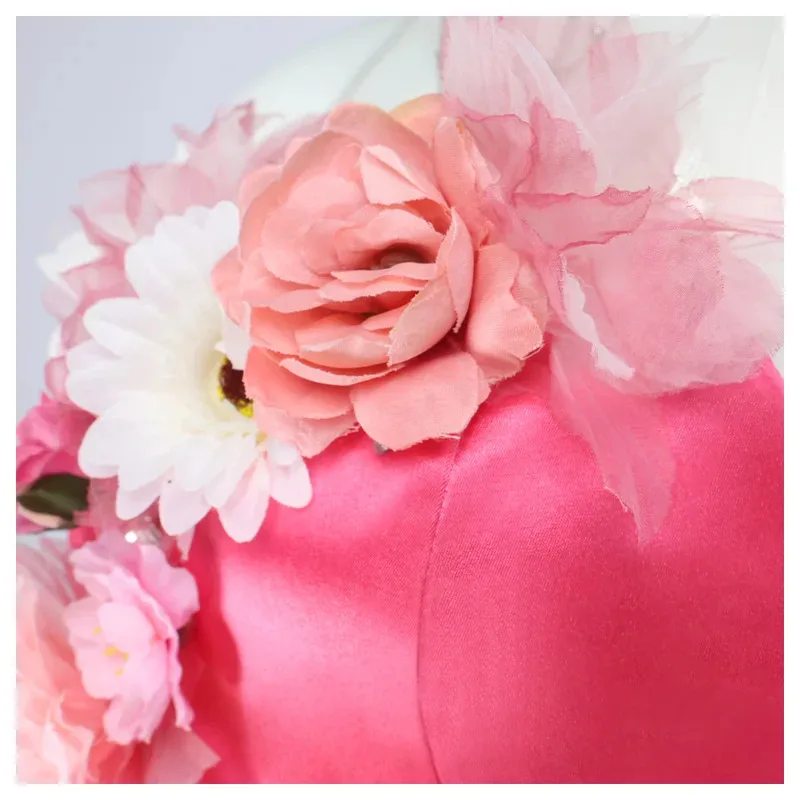 코스프레 의상 할로윈 파티 새로운 핑크 드레스 목걸이 소품 세트 여성 패션 플로라 유니폼 jk;6