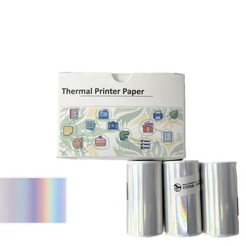 Drukarka termiczna papier laserowy holograficzny srebrny papier termiczny do drukarki kieszonkowej PeriPage A6 T02 papier do notatek do nauki zdjęcia