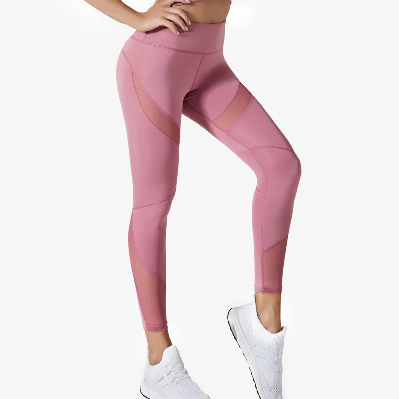 Jogger z wysoką talią Siatkowa kieszeń boczna Fitness Gym Legging Strój sportowy dla kobiet Yoga Wear Tight Gym Workout Running Bike Clothing