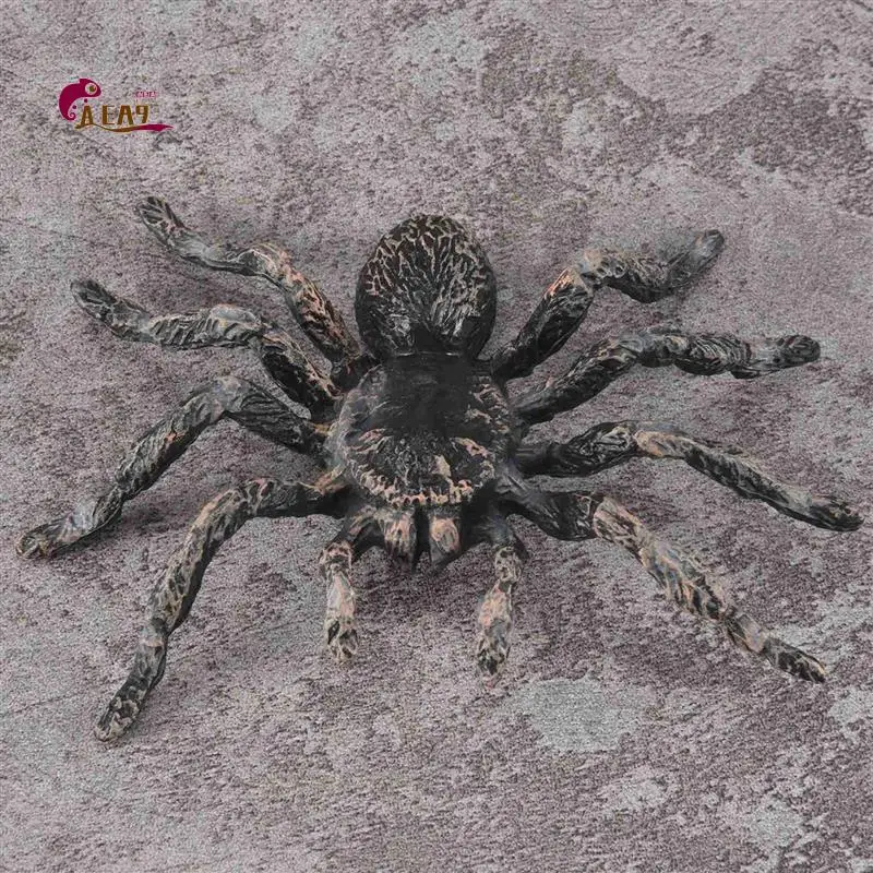 AEA9-2Pcs 9.5Cm Large Fake Realistic Spider Insect Model Toy Fun Halloween Scary Prop