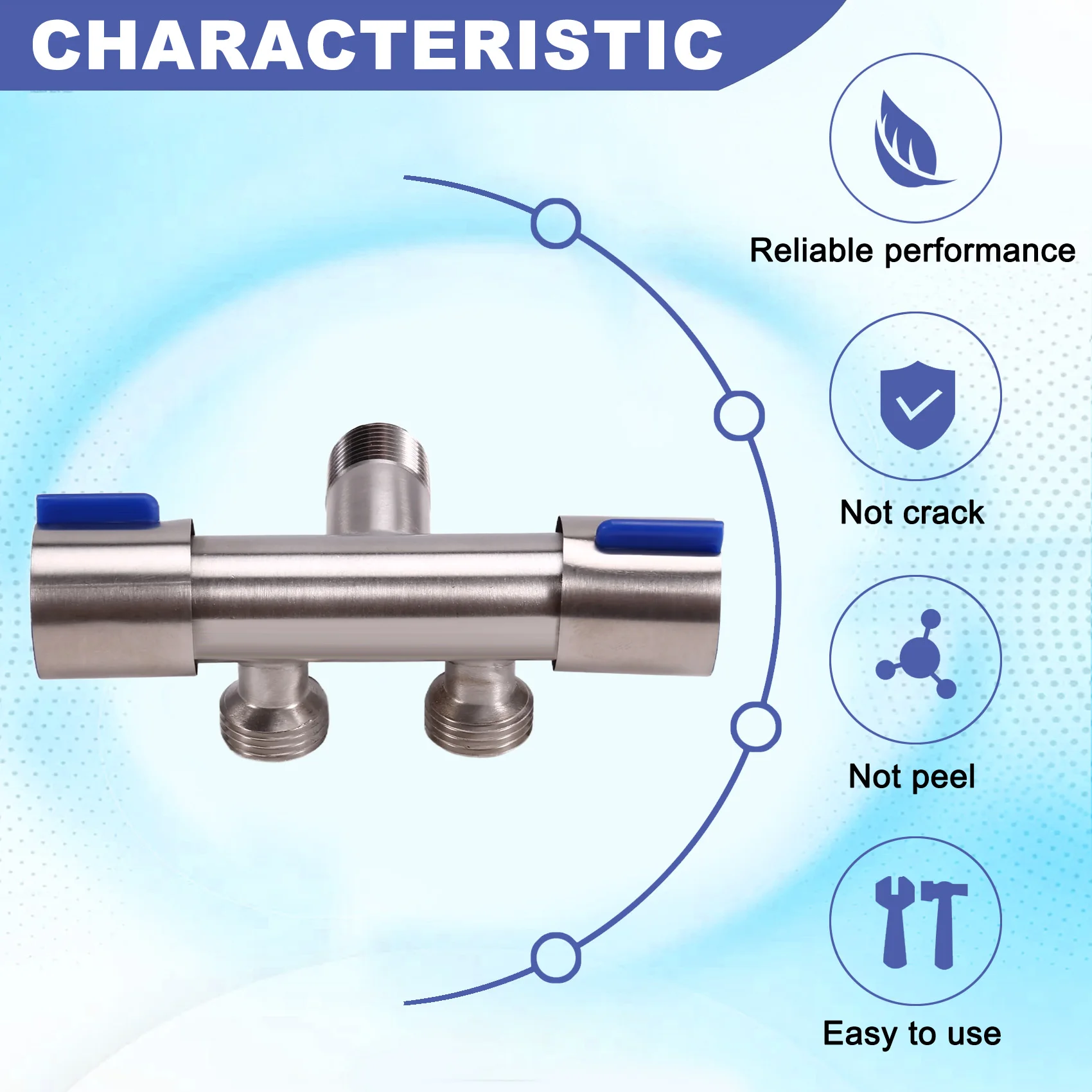 Y42A-5PCS Dual Control 1 In 2 Out Bathroom Toilet Angle Valve Washing Machine Dual Water Bidet Angle Valve Faucet