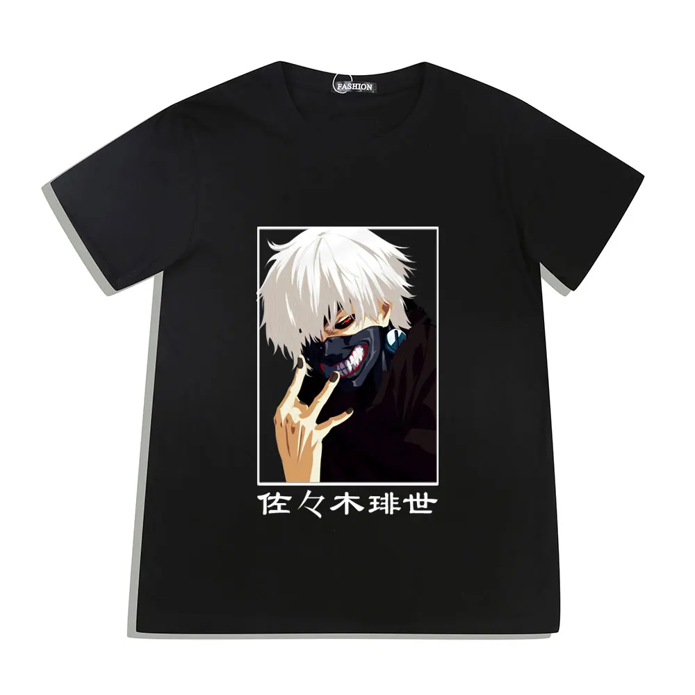 Japanese Anime Kaneki Ken Tokyo Ghoul T Shirt Men Cool Manga Graphic Summer T-shirt Casual Grunge Tshirt Streetwear Top Tee Male