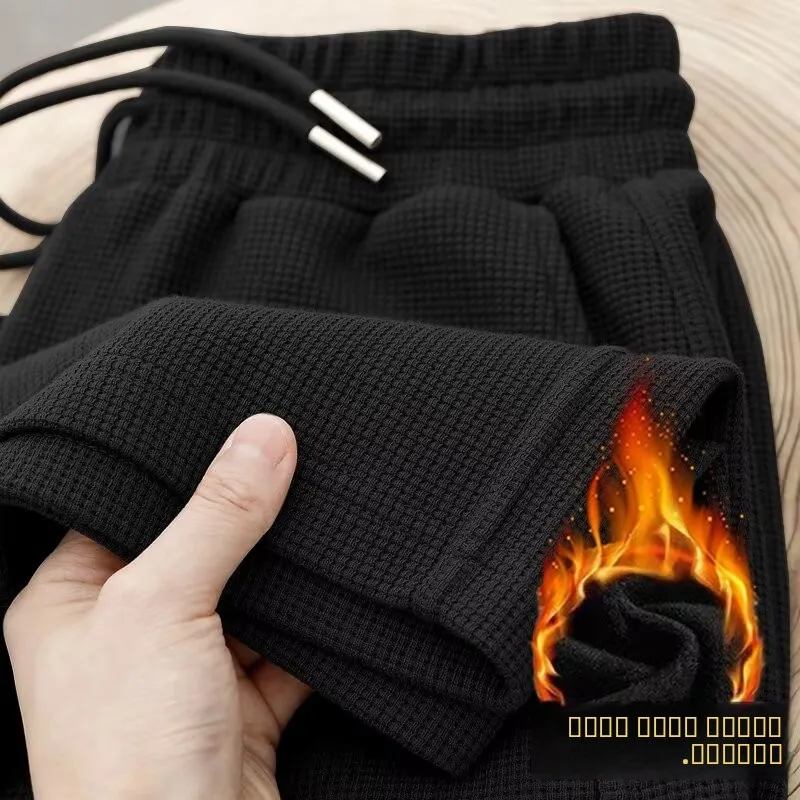 

Мужские повседневные брюки с утолщенной флисовой подкладкой, прямые, свободного кроя, осенне-зимние, больших размеров, модные длинные брюки, рабочая одежда