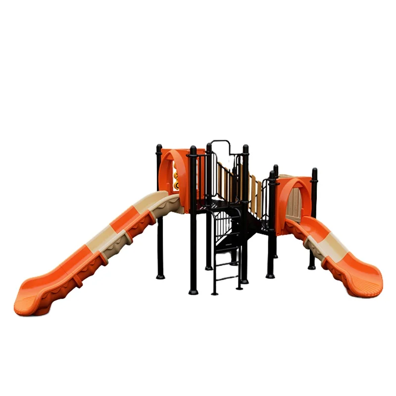 ALT-24005CC Indoor/Outdoor Playhouse with Plastic Slide Amusement Equipment for Kids in School and Park