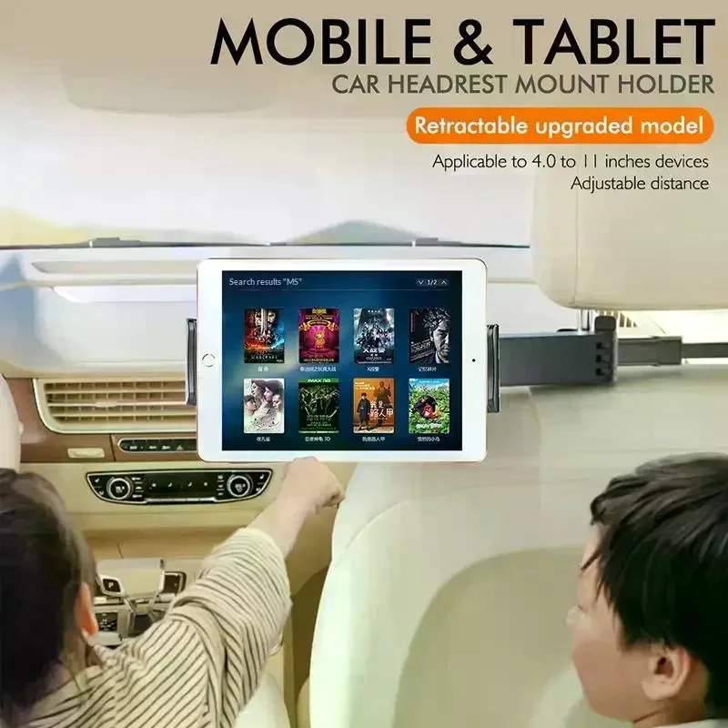 

Крепление для планшета на подголовник заднего сиденья автомобиля, поворот на 360 градусов ° Регулируемый по повороту держатель, совместимый с аксессуарами для планшетов и телефонов iPad с диагональю 4,7-12,9 дюймов
