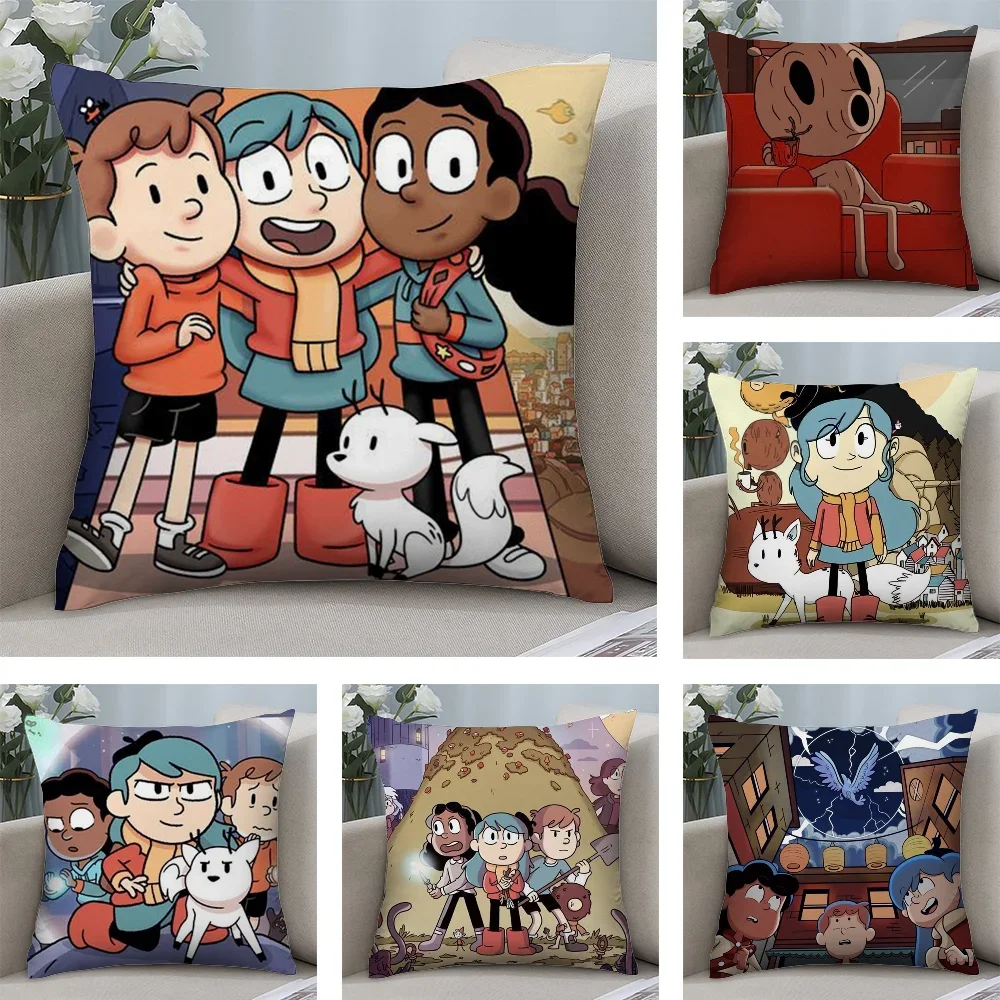 

Cartoon H-Hilda Pillow Case Short Plush Sofa Decorative Gift Home Double-sided Printing Cushion