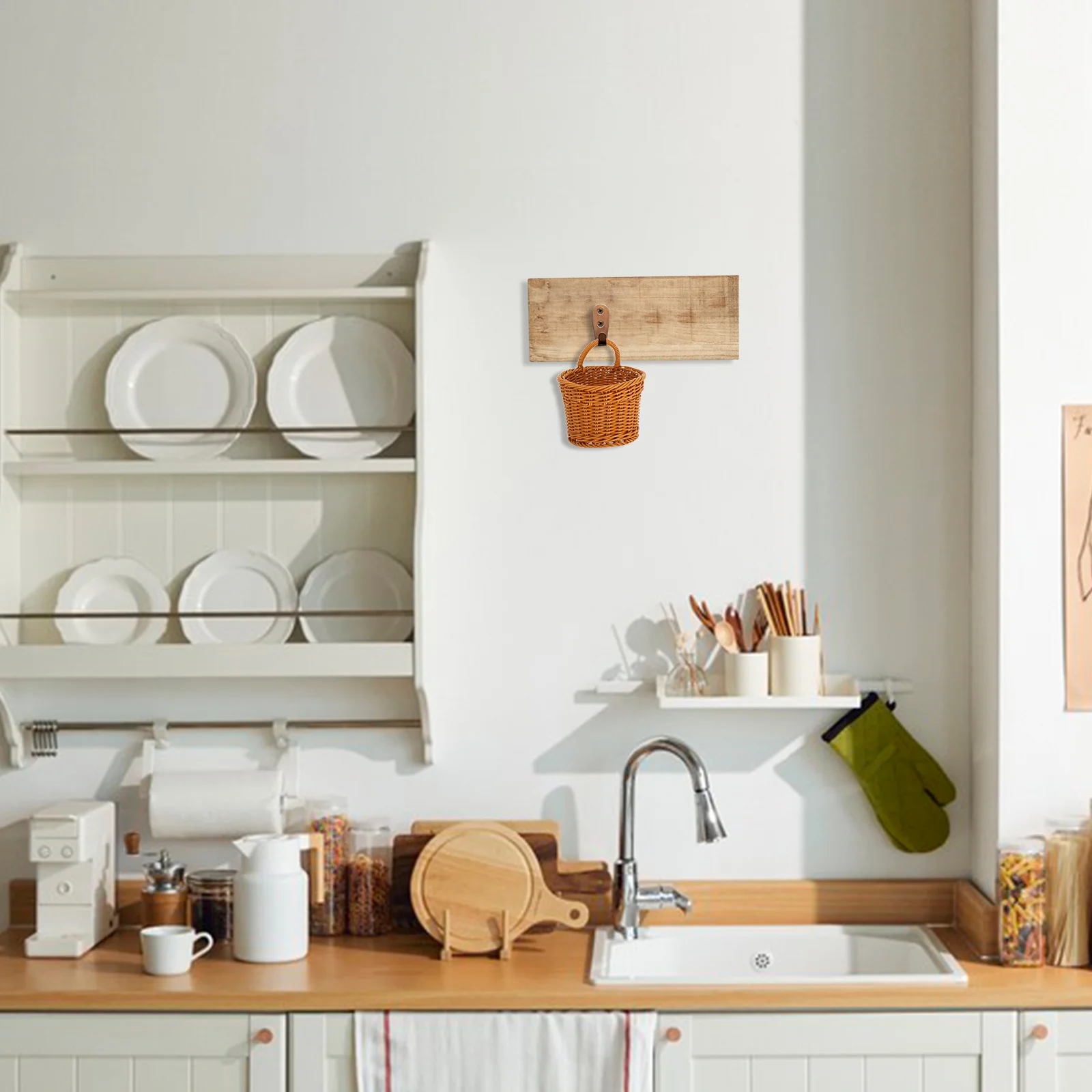 2 Pcs Onion Ginger Garlic Storage Basket Wall Hanging Flower Baskets Fruit Vegetable Woven