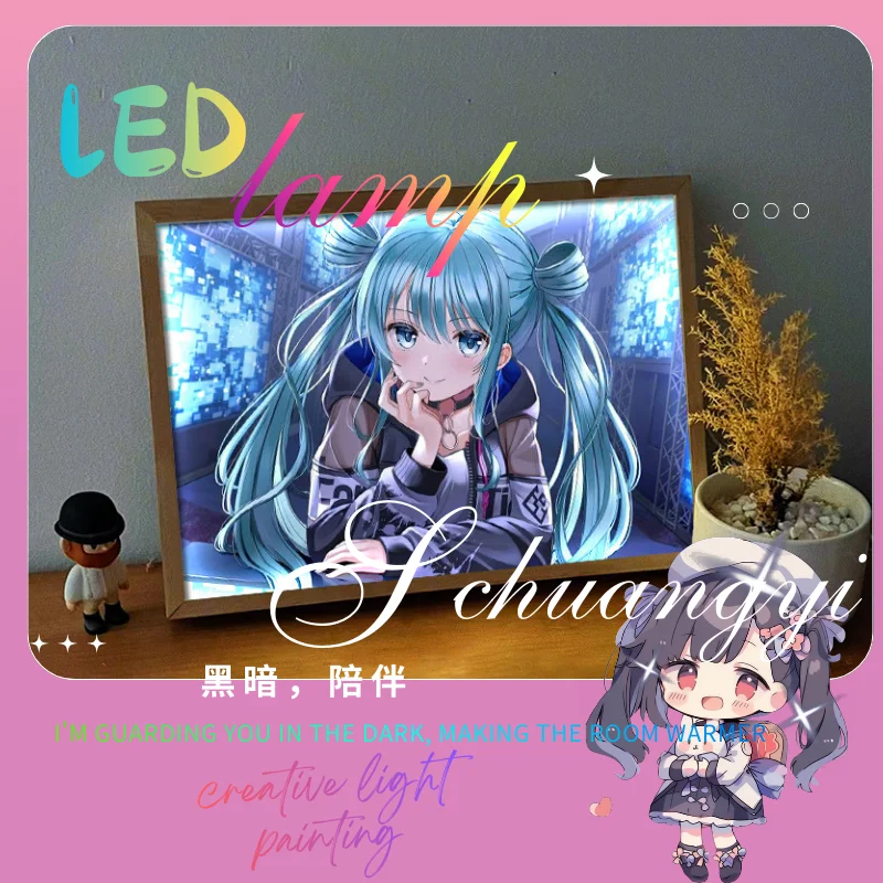 クリエイティブledライトペインティング-初音ミク-23-31-アクリル製ルームデコレーション-ファンフェスティバル雰囲気-ダークライトアート-ナイトライト