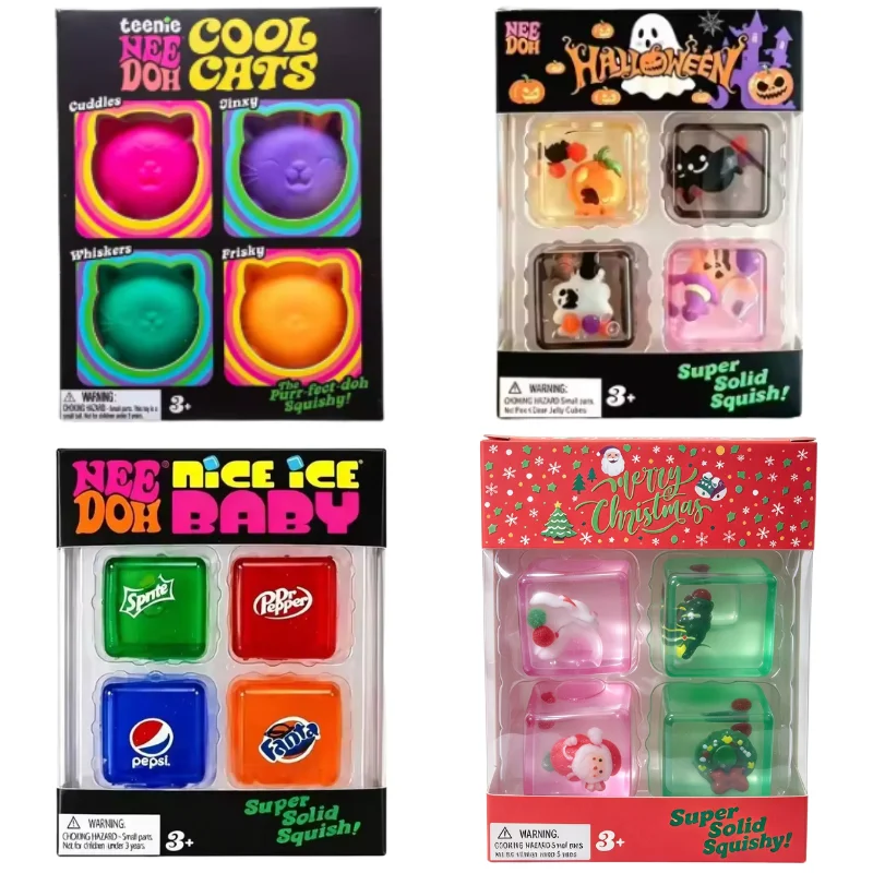 Schylling Needoh Nice Mini Cube Sensory SqueezeToys Stress Relieving Blocks Pinching Relieving Puzzle Solving Venting Souvenir