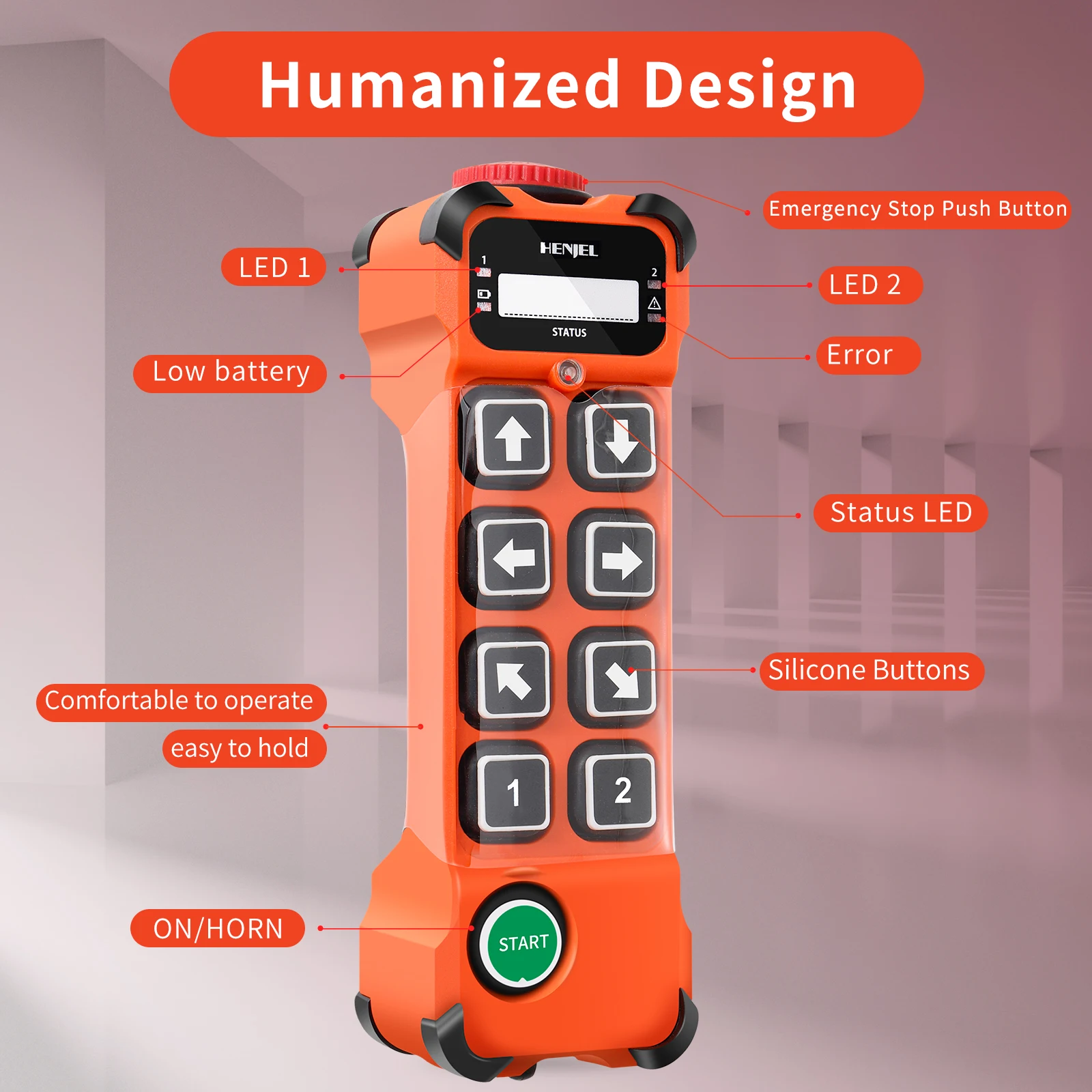 Wireless Remote Control Crane for Electric Chain Hoist, Overhead Bridge Travelling, 8 Channels, AC, DC, Industrial