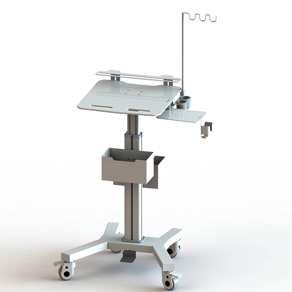

Height Adjustable Mobile Computer Workstation Rolling Laptop Medical Nursing Trolley Cart For The Hospital