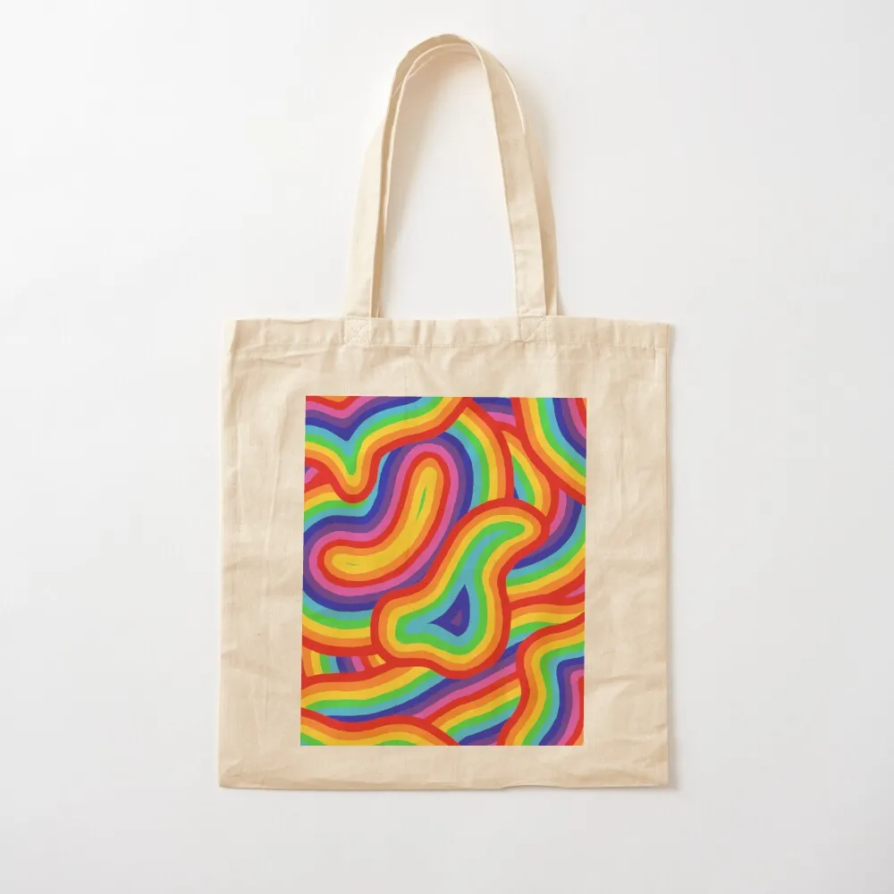 rainbow Tote Bag Woman shopper bag bags for women custom bags hand bag ladies