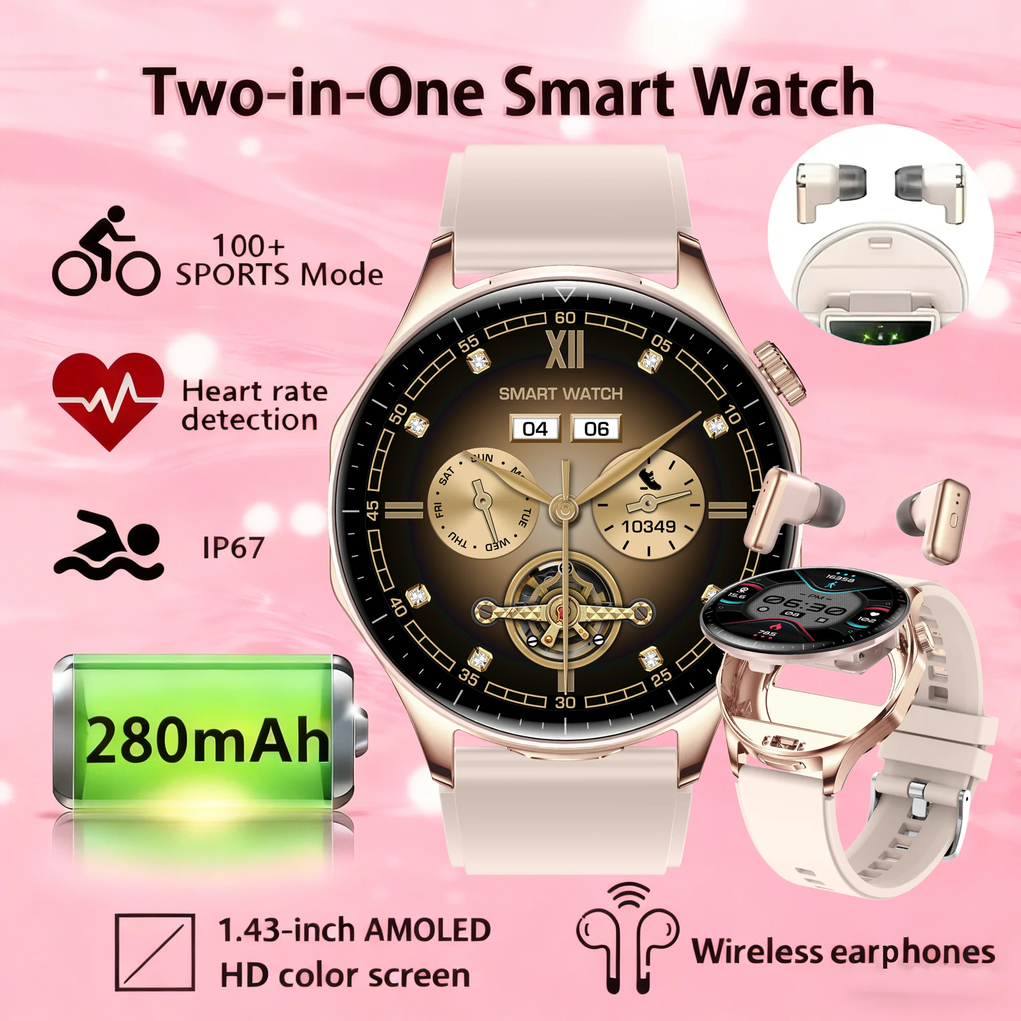 

2025 New 5.0 Bluetooth Call Watch 1.43-inch AMOLED HD Screen 466 * 466 Resolution Heart Rate Health Monitoring New Men's Watch