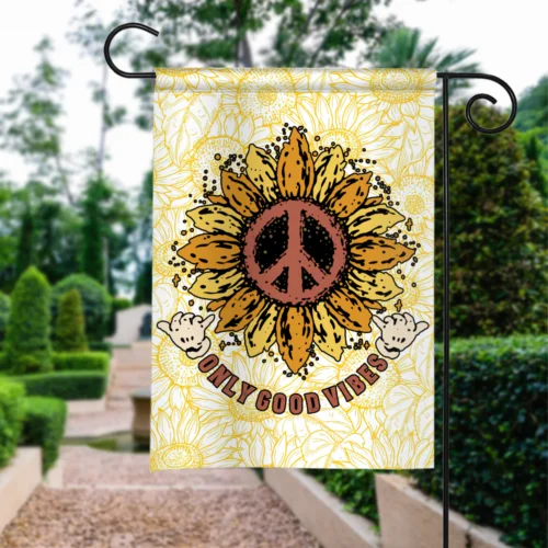 Good Vibes Only Sunflower Hippie Soul Flag,Love Peace Bohemian Hippie Sunflower ZZU WWL IIC