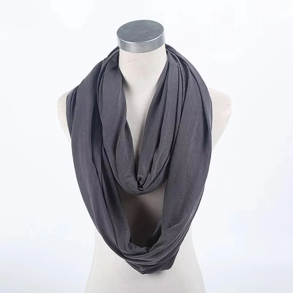 New Solid Color Infinity Scarf Soft Lightweight Circle Scarf Cotton Blend Loop Scarf for Women