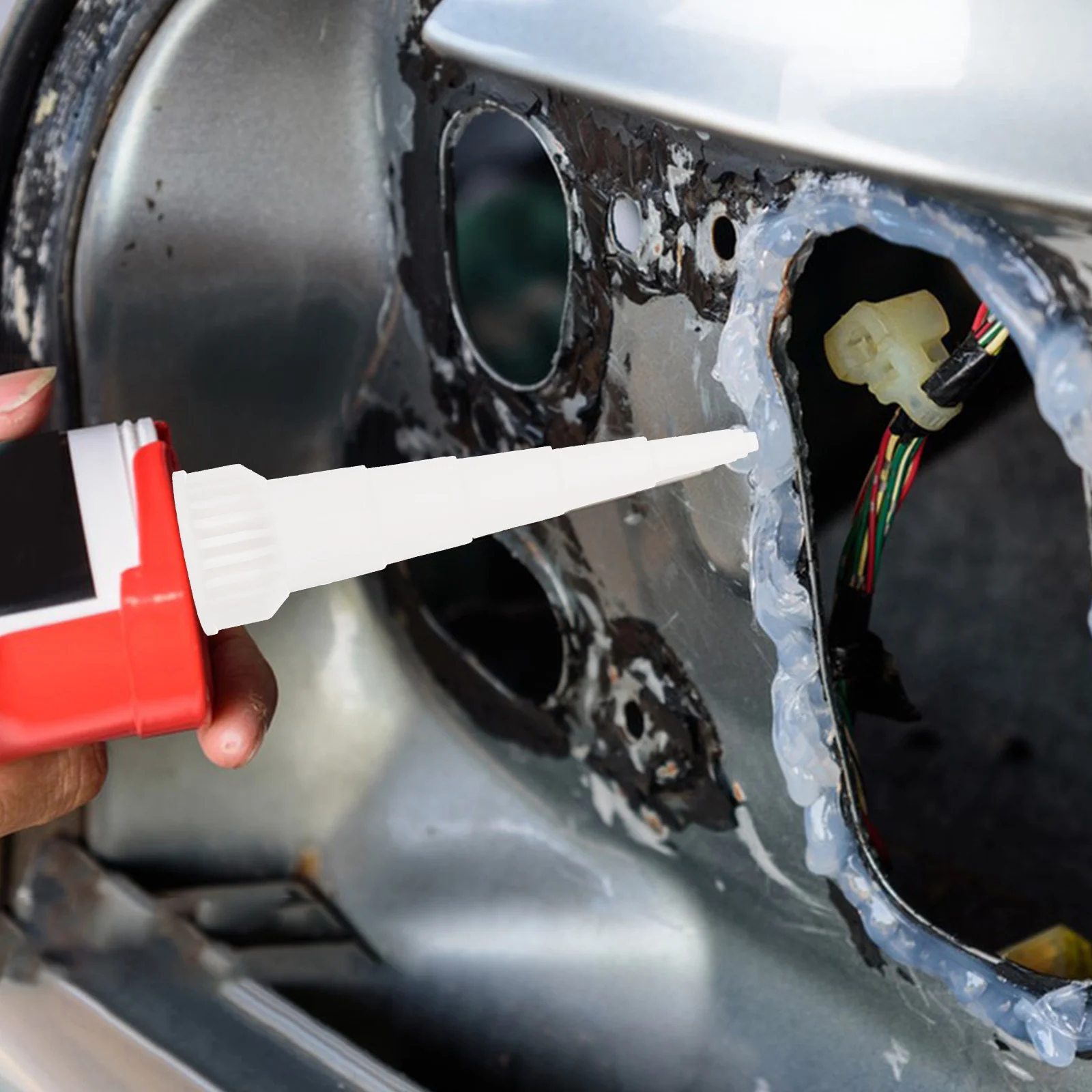 

4Pcs Replacement Caulk Tips Efficient Flow Control Nozzles for Construction Waterproof Sealing Reusable Caulking Finisher Tools