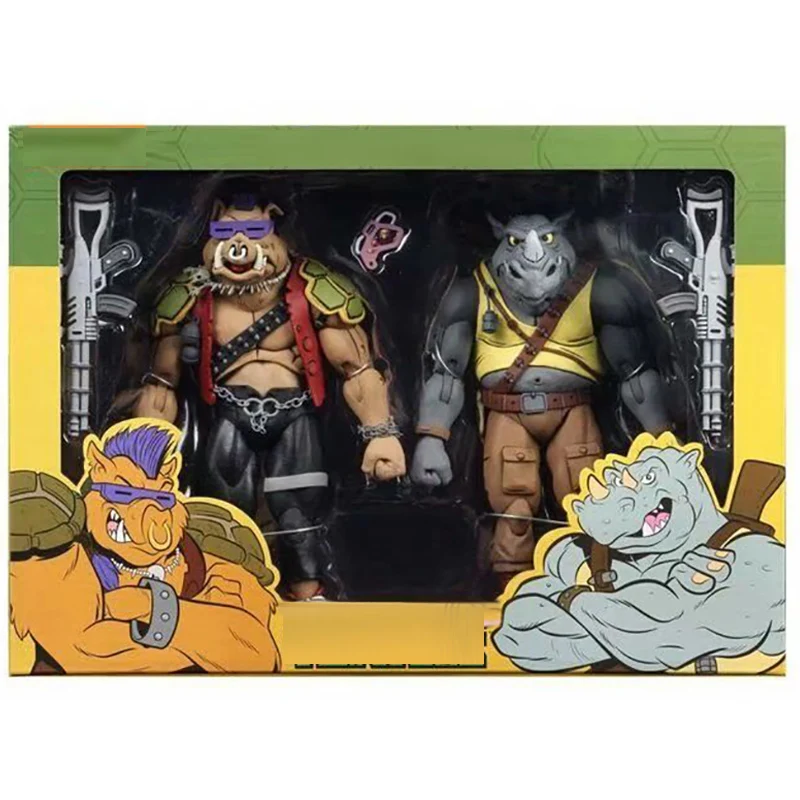 

2PCS/Set NECA Shredder Michelangelo Foot Solder Donatello Krang Figure Bebop Rocksteady Turtle Figure Action Figurine Toy