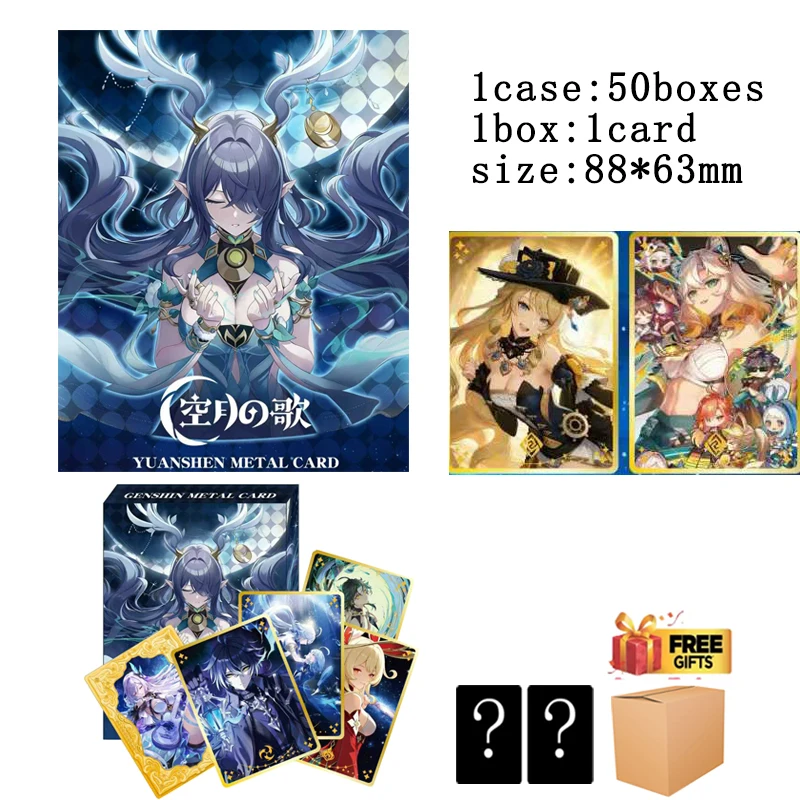 Limited Edition Genshin Impact Collectible Metal Cards Wave1 70 Types Gold Silver Plating Anime