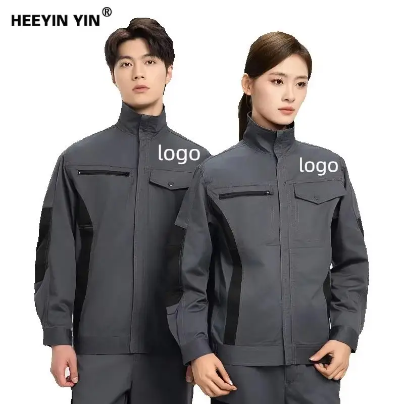 Spring Autumn Men Workshop Work Suit Print Logo Electrician Welder Maintenance Construction Worker Wear-Resistant Painter Jacket