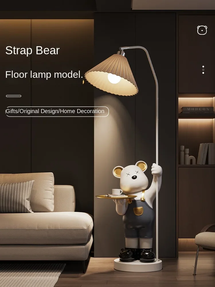 Light luxury violent bear living room large floor lamp ornament TV cabinet bedside table tray decoration housewarming gift