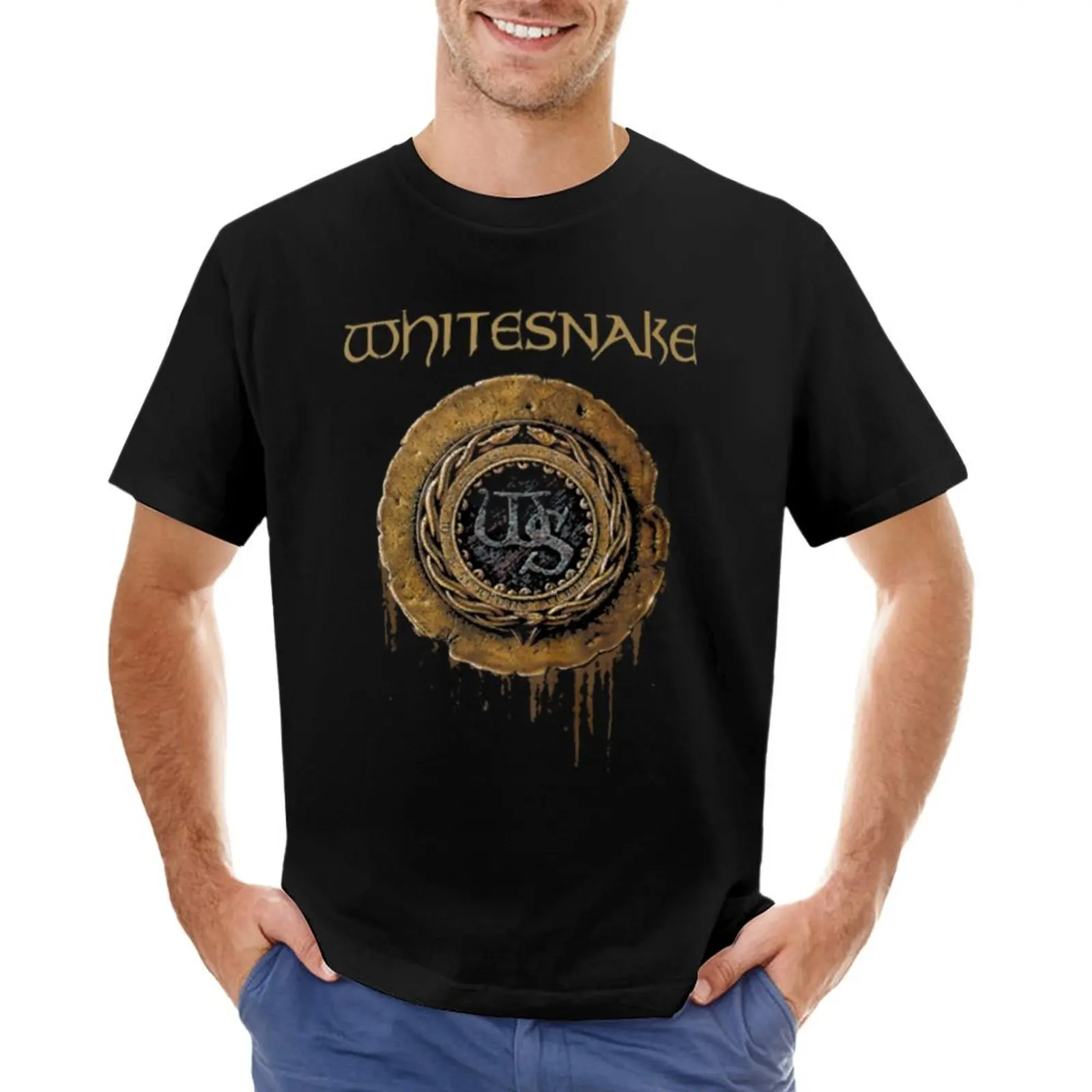 Whitesnake logo - The old Whitesnake - Whitesnake logo brand - T-shirt quick-drying tees tshirts for men