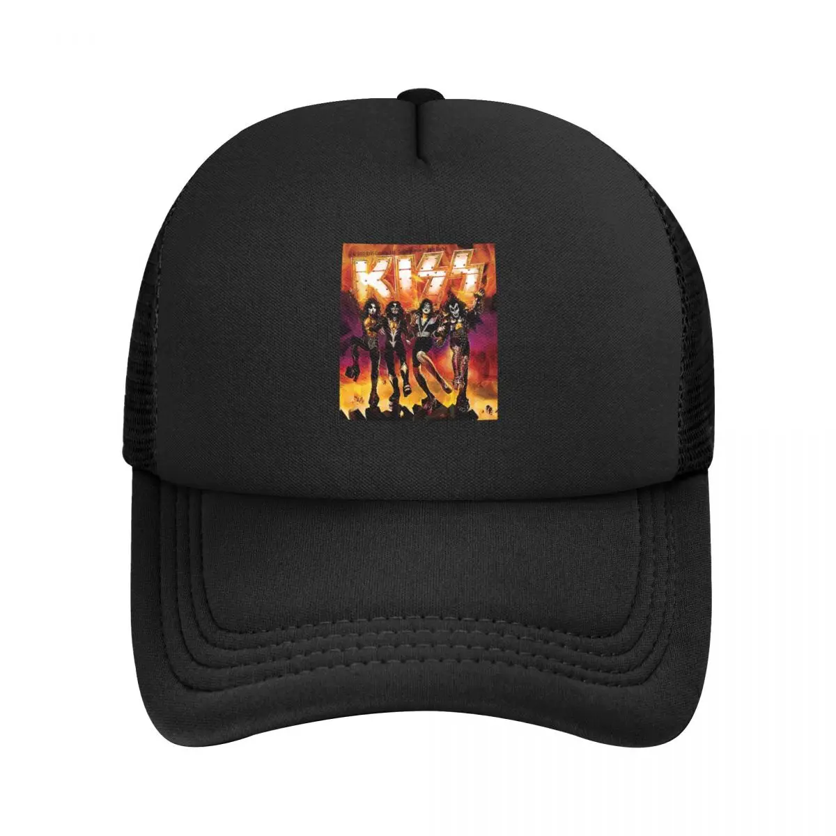 Kiss The Band- Rock Band Hard Rock Kiss Army Destroyer Mesh Baseball Caps Snapback Baseball Hats Casual Casquette Outdoor Unisex