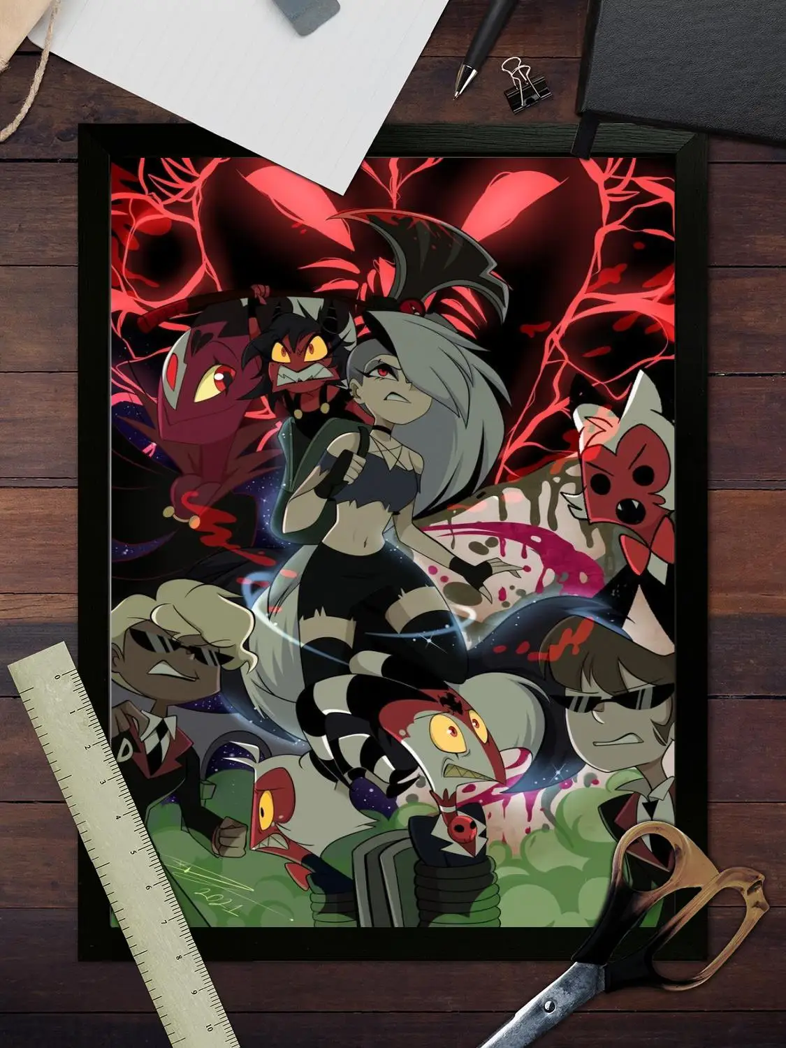 ملصق فني من القماش من helluva Boss وفن جداري، طباعة صور، ديكور غرفة نوم عائلية حديثة، ملصقات، لوحة زخرفية #3