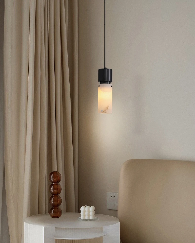 Natural Marble Chandelier Brass E14 Bulb