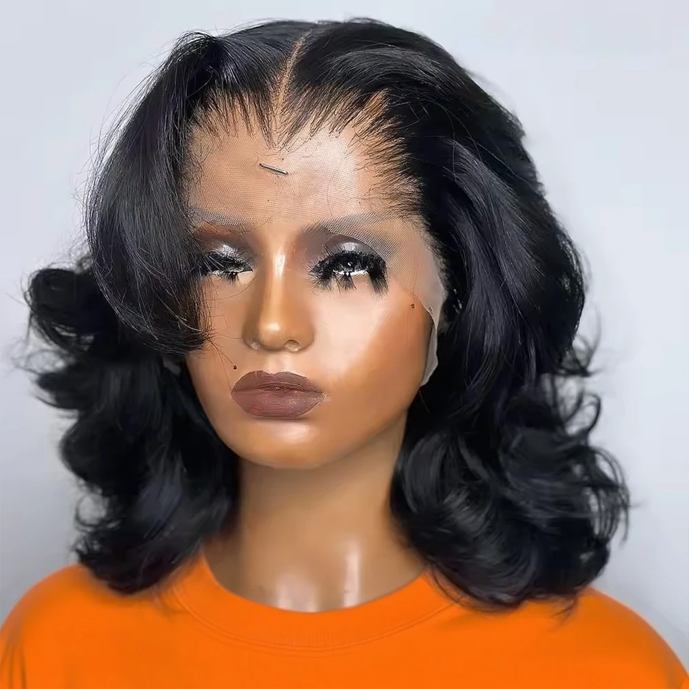 

Парик Body Wave Bob 13x4 без клея, из бразильских натуральных волос, готовый к носке, с закрытием 7x5, 200% плотность, предварительно прорезанный, из необработанных волос Remy